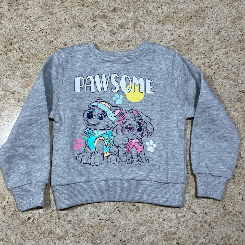 NWOT Toddler Girl Paw Patrol Sweatshirt - Fleece Pullover Crewneck - 2T